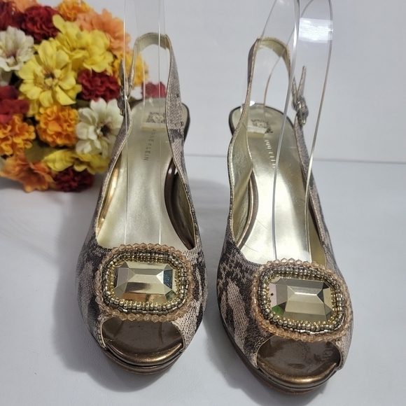 Anne klein women heels Snakeskin print size 10M - Picture 2 of 12